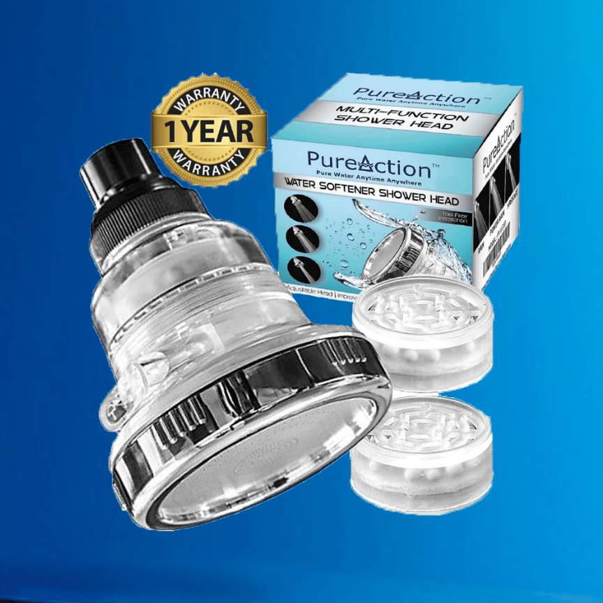 Water Softener Shower Head 3 Function Installed Poseidon Home Water